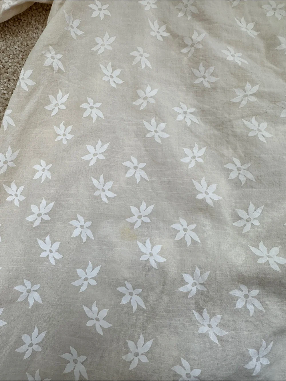 Universal Thread Cream Floral Print Short Sleeve Blouse – Size L